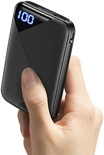Compact 10,000 m Ah USB C Power Bank with High-Speed Triple 3 A Charging and Built-in Flashlight – EAFU Portable Charger for i Phone, Samsung, Google & More – Essential On-the-Go Battery Pack for Daily Use and Emergencies