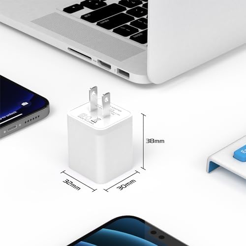 i GENJUN 5-Pack Dual USB Wall Charger – Ultra-Compact 2.4 A Fast Charging Adapter for i Phone 15 Series, Samsung Galaxy, Google Pixel, LG & Android Devices – Efficient Multi-Device Charging Solution for Home and Travel – Reliable Power Plug for On-the-Go Charging Needs