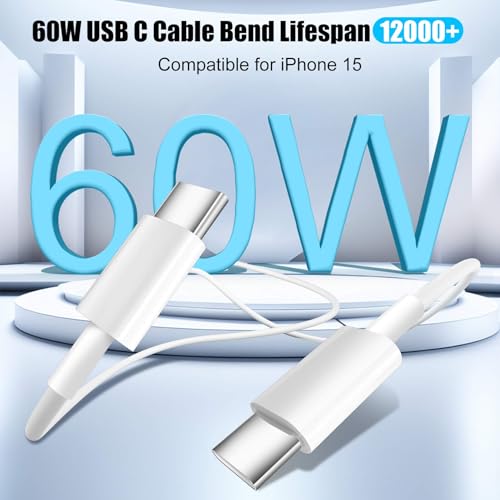 Ultra-Fast 4-Port USB C Wall Charger for i Phone 15 – 40 W Multi-Device Power Hub with Two 10 FT USB C to C Cables – Compact & Portable Design for Effortless On-the-Go Charging – Perfect Compatibility with i Phone 15 Series, i Pad Pro, and More – Reliable Safety Features for Optimal Device Protection
