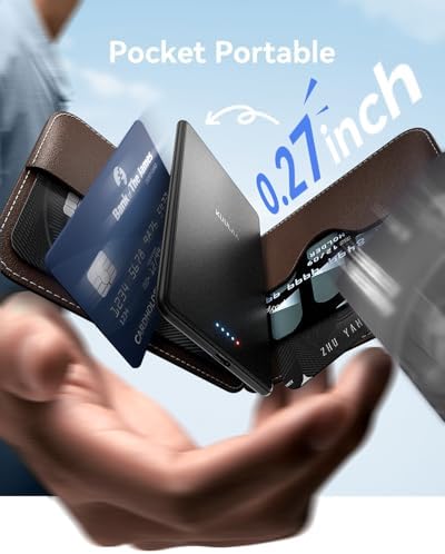 Ultra-Slim Kuulaa 10000 m Ah Mag Safe Power Bank – Fast Wireless Charger for i Phone 16/15/14/13/12 Series – Effortless Magnetic Alignment for On-the-Go Charging – High-Capacity Portable Battery Pack with LED Status Indicator