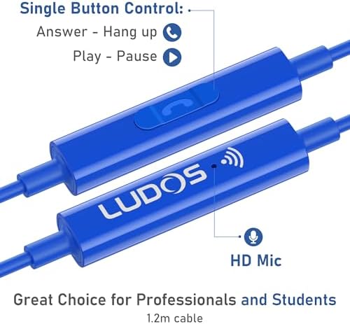 LUDOS OMNITONE USB-C Earbuds – Rich Sound Quality & Comfortable Fit for i Phone 16 & Samsung Galaxy S24 – Noise-Canceling Technology, Ergonomic Design, 5-Year Warranty – Turquoise – Perfect for Music, Gaming, and Calls with Quick USB-C Connectivity and Wide Device Compatibility