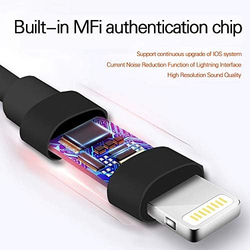 MAXROCK Apple MFi Certified Wired In-Ear Earphones for i Phone 13/14 – Noise-Isolating Sleep Headphones with Built-in Microphone and Remote for i Phone 12/11/Pro Max/Xr/Xs Max/X/8/7 – Comfortable Black Sleep Earbuds for Uninterrupted Listening and Enhanced Audio Quality