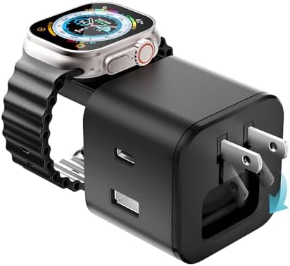 High-Speed 3-in-1 i Watch Charger: Versatile USB-C Multiport Power Adapter for i Phone 12-16, i Pad Pro & Samsung Galaxy – Compact Travel Essential for Quick and Efficient Device Charging