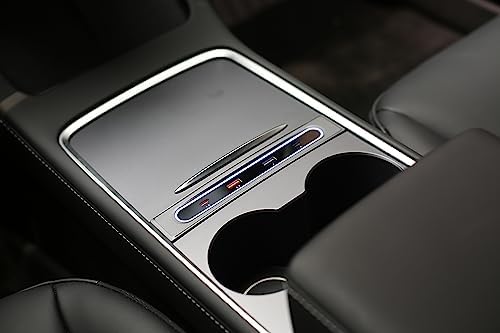 Transform Your Tesla Model 3/Y with the Ultimate USB Hub – Multi-Port Charger with Tricolor LED for 2021-2023 Models – Fast Charging Solution for All Your Devices – Stylish Interior Accessory for Seamless Connectivity