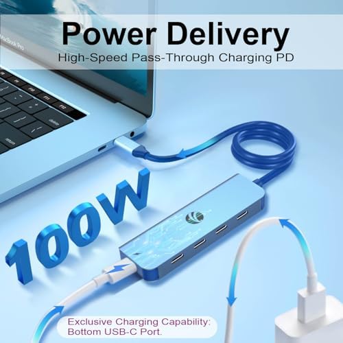 Unlock Ultimate Connectivity with the VCOM 10 Gbps USB C Hub: 5-Port Multiport Adapter Featuring 100 W Power Delivery for Lightning-Fast Charging and Data Transfer – Perfectly Designed for Mac Book Pro, Surface Pro, Dell, and HP Users – Ideal Portable Solution for Busy Professionals on the Move