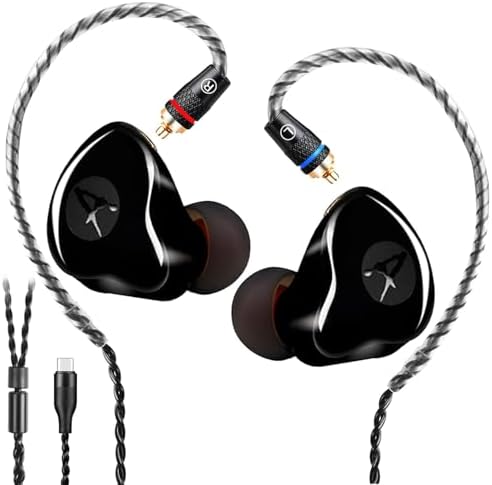 High-Fidelity Dynamic Balance Wired In-Ear Earphones – Unleash Rich Sound with Dual Dynamic Drivers for Immersive Audio & Deep Bass – USB-C Compatible Earbuds Tailored for Gamers and Music Enthusiasts – Ergonomically Crafted for Comfort with a Chic Black Aesthetic