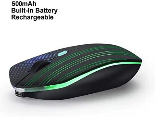 Illuminated Rechargeable Wireless Mouse with Advanced Optical Tracking – Stylish Backlit Design, Adjustable DPI, and Nano USB Receiver for Seamless PC and Mac Compatibility – Elevate Your Productivity in Low-Light Environments