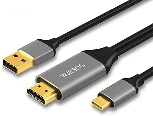 4 K@60 Hz Display Port to USB-C Cable 6.6 ft – High-Speed DP Male to Type-C Adapter for Mac Book Pro, i Pad Pro, Nreal Air VR – Ultimate Compatibility and Enhanced Viewing Experience