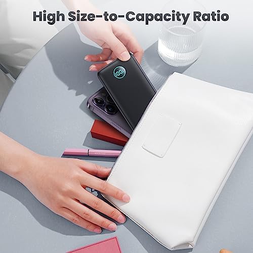 Ultra-Slim 10800 m Ah Portable Power Bank with LCD Display – Dual QC 4.0 & PD Fast Charging for i Phone 15, Android & Samsung Galaxy – Lightweight Travel Companion for Continuous Device Power