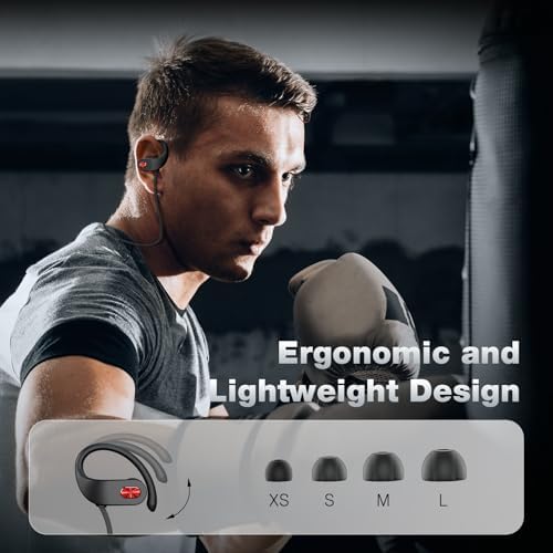 Boean IPX7 Waterproof Bluetooth Earbuds – 16-Hour Long Battery Life Wireless Sports Headphones with Advanced Noise Isolation and Ergonomic Comfort for Active Lifestyles and Uninterrupted Audio Enjoyment