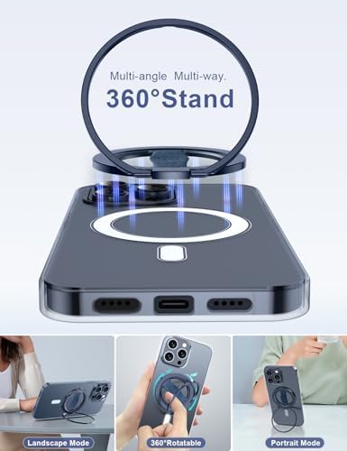 EWA Mag One 3 rd Gen Magnetic Phone Grip Stand – Sleek Black Design for i Phone 16, 15, 14, 13, 12 Series – Enhance Stability with Removable Magnetic Ring Holder and Integrated Finger Strap – Ultimate Hands-Free Kickstand for Streaming and Texting