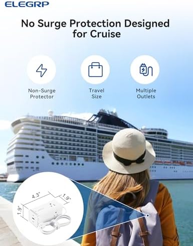 ELEGRP Surge Protector Power Strip with 3 AC Outlets & 3 USB Ports – 65 W Fast Charging USB-C Extension Cord, 5 FT Versatile Charging Station for Home and Office, Compact Design for Safe Device Protection