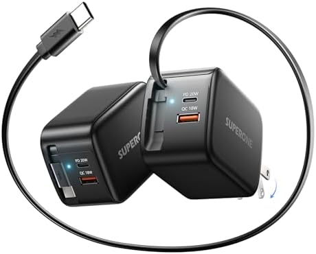 Revolutionize Your Charging Routine with the SUPERONE 3-in-1 USB C Charger Block – 58 W Fast Retractable Wall Charger for i Phone 16/15/14/13/12/11 and i Pads, Featuring 35.4-inch Tangle-Free Cable for Ultimate Portability and Enhanced Device Compatibility