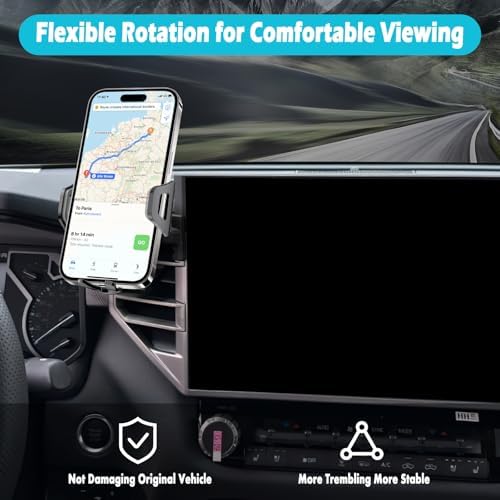 Toyota Tundra 2014-2021 Custom Phone Holder – Versatile 360° Rotating Mount for Large Smartphones (4.7-7 inches) – Effortless Installation, Thick Case Compatible, Ultimate Driving Safety Accessory