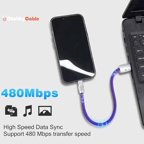 chubbycable Cute Chubby – 240W Short USB-C Cable Power Bank Fast Charging Cable Silicone Charger Cord Compatible with iPhone 16/15 Series, Desert Titanium+Desert Titanium, Type-C to Type-C, 20 inch – Enhanced Compatibility and Speed