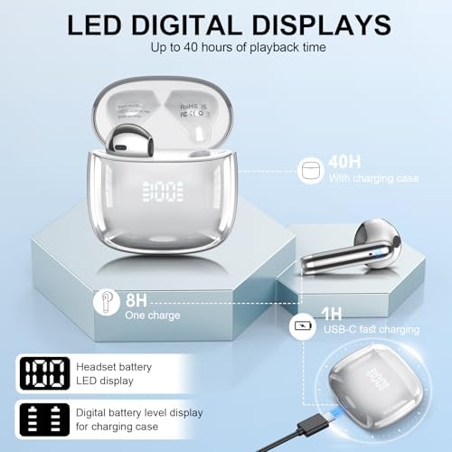 Kicoeon Premium Wireless Earbuds – 48-Hour Uninterrupted Playtime, Advanced IPX7 Waterproof Rating, Next-Gen Bluetooth 5.4 for Seamless Connectivity, Enhanced Call Clarity with Quad Microphone System, Elegant Beige Design Tailored for Active Lifestyles, Fully Compatible with Android & i OS Devices