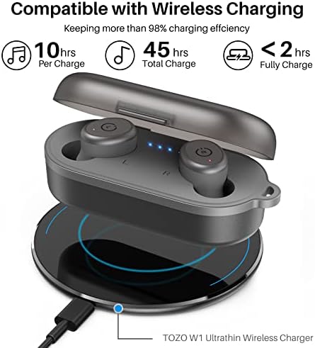 TOZO T10 True Wireless Bluetooth 5.3 Earbuds – 45 Hours of Playtime, IPX8 Waterproof Stereo Headphones with Built-in Mic – Customizable Sound with 32 EQ Settings via App for Enhanced Audio Experience and Seamless Connectivity