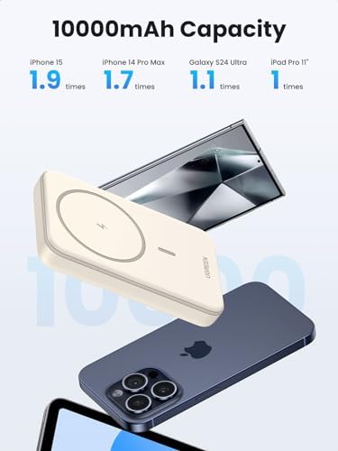 UGREEN Magnetic Power Bank – 10,000 m Ah Wireless Portable Charger for i Phone 16/15/14 Series | PD 20 W Fast Charging Battery Pack with USB-C for Effortless Mag Safe Compatibility | Sleek, Lightweight Design for Ultimate Convenience and Reliability