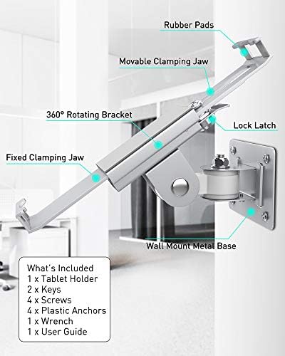 Transform Your Business Environment with Above TEK 360° Rotating Anti-Theft Tablet Wall Mount – Secure Holder for 7″-11″ i Pads & Galaxy Tabs – Sleek Black Finish for Enhanced Customer Engagement & Safety Solutions