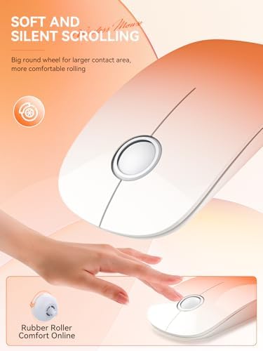 Sleek Purple Wireless Bluetooth Mouse – Effortless Dual Connectivity, 1600 DPI Precision, Whisper-Quiet Clicks, Long Battery Life for Enhanced Productivity and Versatile Device Compatibility