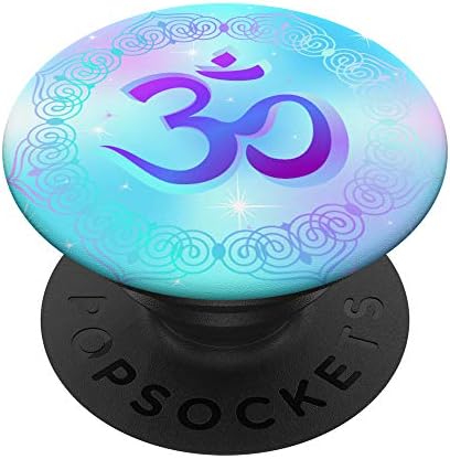 Purple teal base om aum Spiritual esoteric symbol PopSockets PopGrip: Swappable Grip for Phones & Tablets – Enhanced Compatibility and Speed