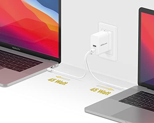 EZQuest 120 W Ga N USB-C Charger with 2 USB-C & 1 USB-A Ports – Travel-Ready Fast Charging Block with 2 Meter Cable – Compatible with Mac Book Pro, i Pad Pro & All Type-C Devices for Ultimate Power Efficiency