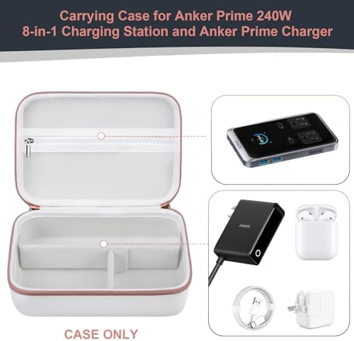 Premium Hard Case for Anker Prime 240 W & 160 W Charging Stations – Durable Travel Storage Bag with Multiple Compartments for USB Cables & Accessories – Sleek Black Design for Ultimate Protection & Organization