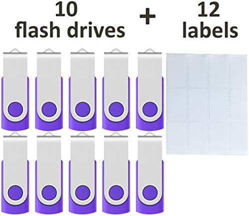 Enfain 10-Pack Red USB Flash Drives 16 GB – High-Speed USB 2.0 Memory Sticks with LED Indicator & 12 Labels for Easy Organization – Reliable & Portable Data Storage Solution for Professionals and Students