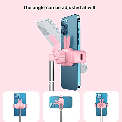 OATSBASF Cute Cell Phone Stand, Adjustable Bunny Phone Stand for Desk, Thick Case Friendly Holder Compatible with iPhone, Kindle, iPad, Switch, All Phones (Pink) – Enhanced Compatibility and Speed