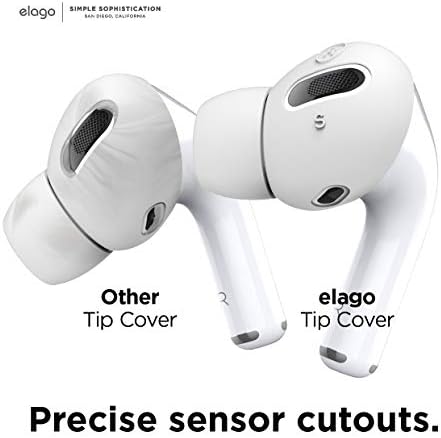 Enhance Your Audio Experience with elago’s Patented Air Pods Pro Ear Tips – 6 Pairs in Dark Grey for Ultimate Comfort and Fit – Anti-Slip Design with Integrated Covers, Compatible with Charging Case, Available in Large, Medium, and Small Sizes for Personalized Listening – Perfect for Audiophiles Seeking Quality and Convenience