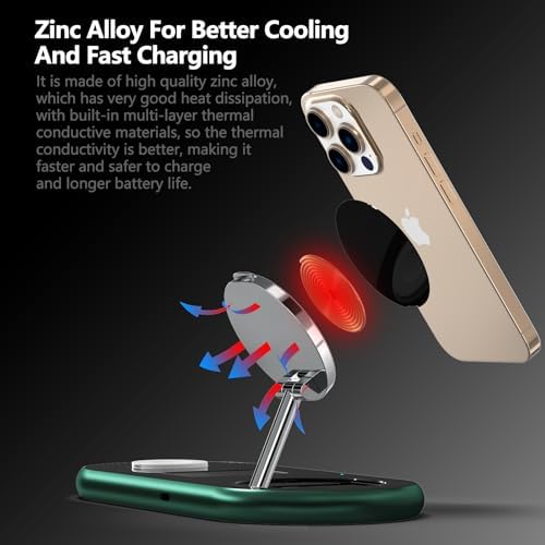 2025 Enhanced 3-in-1 Charging Station for Apple Devices | Fast Magnetic Mag-Safe Wireless Charger for i Phone 16/15/14/13/12, Apple Watch 1-10/Ultra, & Air Pods Pro | Sleek Silver Design | Compact & Portable Charging Solution for Home and Travel | Superior Compatibility and Rapid Charging Efficiency