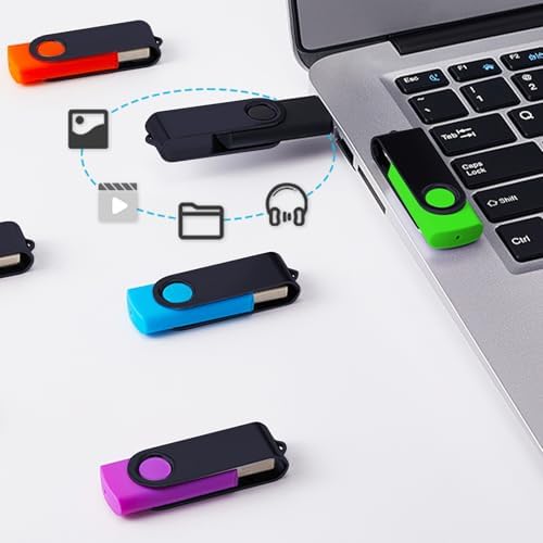 Versatile 10 Pack 16 GB Flash Drives with Dual USB C Adapters – Colorful Memory Stick Set for Fast Data Transfer Across PC, Laptops, Macs & USB C Devices – Perfect Portable Storage Solution for Work & Play