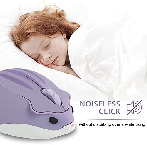 Adorable CHUYI Hamster Wireless Silent Mouse – 1200 DPI Lightweight Cordless Computer Mouse for Kids, Perfect Gift for Home, School & Travel – Fun & Functional Design in Light Blue