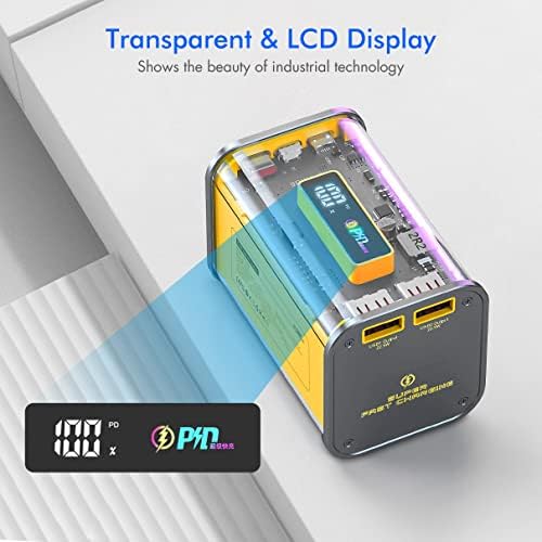 Ultra-Fast 20000 m Ah Portable Power Bank with LED Display – 22.5 W PD3.0 USB-C Fast Charging Battery Pack for i Phone 16/15/14/13/12 & Samsung Galaxy S25/24/22 – Stylish Yellow Design for On-the-Go Power Solutions