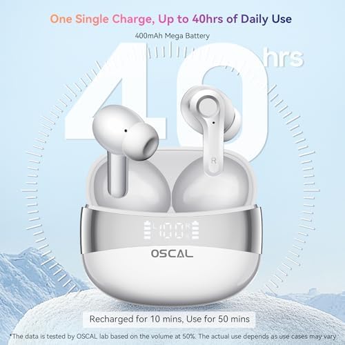 Premium Bluetooth 5.4 Wireless Earbuds – Elevate Your Sound Experience with Hi-Fi Stereo Audio, Deep Bass, and Advanced Noise Cancellation – 40-Hour Playtime, IPX7 Waterproof for Sports & Daily Use – Seamless Compatibility with Android & i Phone