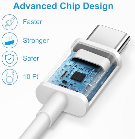 Power Up Anywhere: 3-Pack 10 FT Fast Charging Bundle for i Phone 16 & 15 with 20 W USB-C Charger Blocks and Durable Type C to C Cables – Ultimate Solution for i Pad Pro and Mobile Devices at Home, Office, and Travel – Superior Speed, Versatile Compatibility, and Lightweight Design for Effortless Charging and Convenience