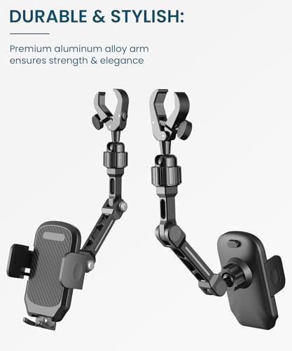Karmus Universal Rearview Mirror Phone Holder – Rotatable and Retractable Car Mount for All Smartphones – Essential Vehicle Accessory for Safe Hands-Free Navigation and Communication – Durable Design for Long-Lasting Use – Easy Installation for Optimal Viewing Angles