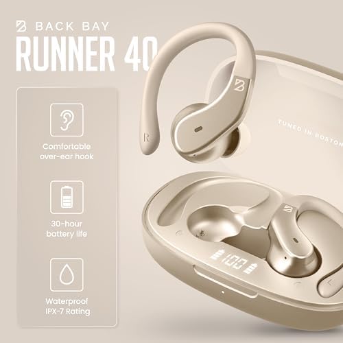 Back Bay Audio Runner’s Wireless Earbuds – Cutting-Edge Bluetooth Sports Headphones with Immersive Deep Bass, Ergonomic Comfort, and IPX7 Waterproofing for Dynamic Athletes – Ideal for Running, Gym Sessions, and Intense Workouts – 2025 Model Featuring Enhanced Connectivity and Up to 8 Hours of Continuous Playtime