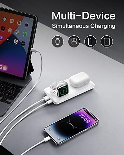 VRURC 10000 m Ah Magnetic Portable Charger – 3-in-1 Fast Wireless Charger for i Phone 14/13/12 Series, Apple Watch & Air Pods – 22.5 W Quick Charge Power Bank in Stylish Pink – Ultimate On-the-Go Charging Solution with Enhanced Compatibility