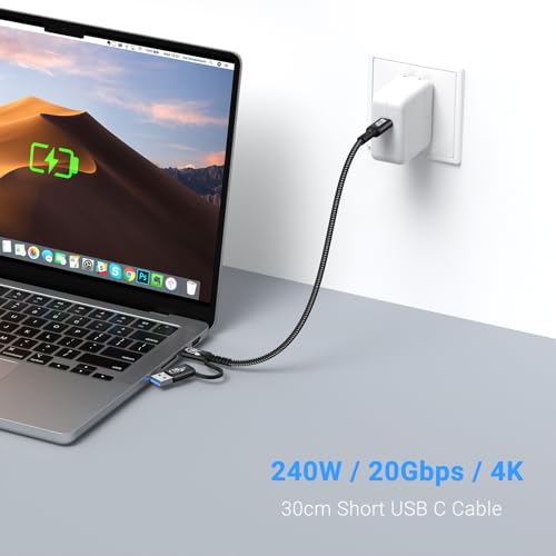 Premium USB A to C Android Auto Cable 3.3 ft [2 Pack] – Fast Charging USB C 3.1 & 20 Gbps Data Transfer for Seamless Connectivity with i Phone 16, Galaxy S23, Pixel 9 Pro – Enhanced Durability & Versatile Use for Car Play and Navigation
