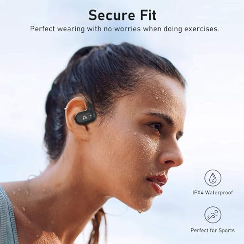 YMOO Open Ear Wireless Bluetooth 5.2 Headphones – Superior Comfort Sweatproof Air Conduction Earbuds, 34-Hour Playtime, Ultra-Low 40 ms Latency for Gamers and Fitness Enthusiasts, Impressive Hi-Fi Sound Quality, Lightweight and Secure Design for Ultimate Awareness (Black)
