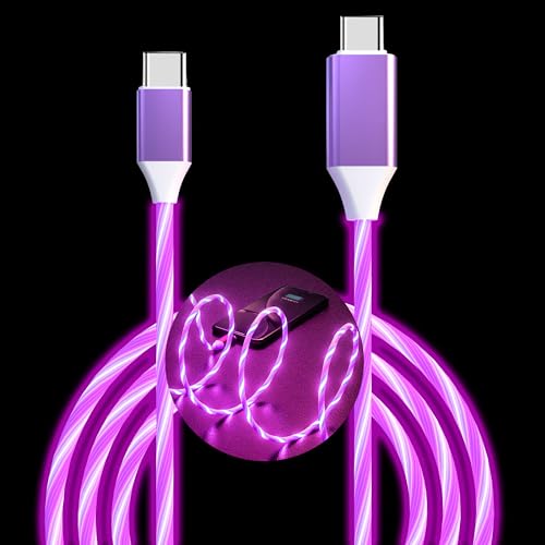 USB C to USB C Cable 3A Light Up C to C Cable LED C to Type C Fast Charging Cord for Samsung Galaxy S23 S22 S21 S20 Ultra, i-Phone 15 16, iPad mini Pro Air(6.6FT,Green) – Enhanced Compatibility and Speed
