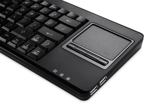 Revolutionize Your Workspace with the Perixx PERIBOARD-315 H Wired USB Backlit Keyboard – Integrated Touchpad & Dual USB Ports for Ultimate Efficiency in Black, Perfect for Windows Users