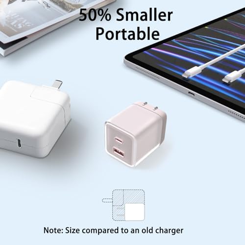 Ultra-Compact 70 W Ga N Dual USB-C Fast Charger – High-Efficiency Wall Adapter for Mac Book Pro/Air, i Pad Pro, Galaxy S23, Dell XPS 13, i Phone 16/15 Pro & Steam Deck – Rapid Charging with Universal Compatibility for Modern Devices