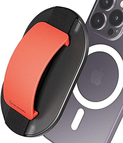 Magnetic Phone Grip for Mag Safe – Sinjimoru M-SGrip Black | Ultra-Strong 2600 g Magnetic Force for i Phone 12-16 | Slim, Pocket-Friendly Design for Effortless Everyday Use | Enhanced Compatibility with Mag Safe Cases and Phones | Comfortable Multi-Angle Holding Solution for Enhanced User Experience