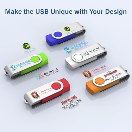Reliable Wooolken 32 GB USB Flash Drives 10-Pack – Portable Memory Sticks with Keychains for Effortless File Transfers on PC & Laptop – Fast USB 2.0 Storage Solution in Sleek Black Design