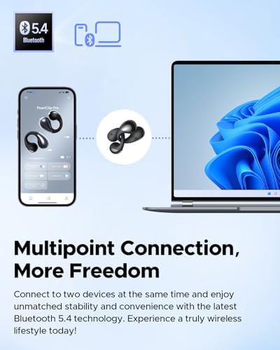Elevate Your Active Lifestyle with Sound PEATS Pearl Clip Pro Open Ear Wireless Earbuds – Advanced Bluetooth 5.4 Technology, IPX5 Waterproof Rating, All-Day 24-Hour Playtime, and Integrated Microphone for Effortless Communication – Ideal for Fitness Enthusiasts, Runners, and Cyclists Who Value Safety and Superior Sound Quality