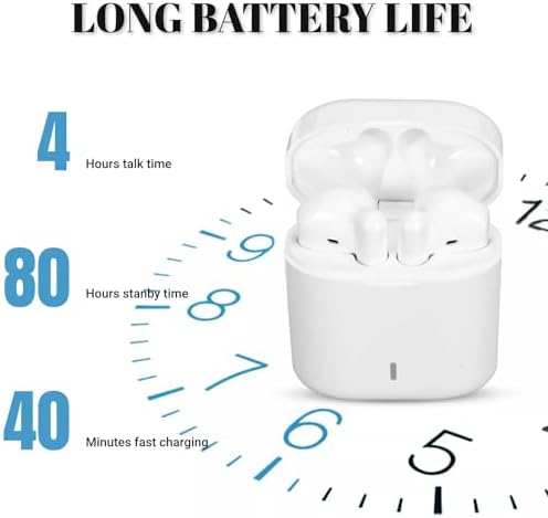 V77 Bluetooth 5.3 Noise Cancelling Earbuds – 80 Hours Standby, Touch Control Sports Headphones with Bass Stereo Sound, Ergonomic Fit & Power Display Charging Case – Ideal for Active Lifestyles and Immersive Audio Experiences