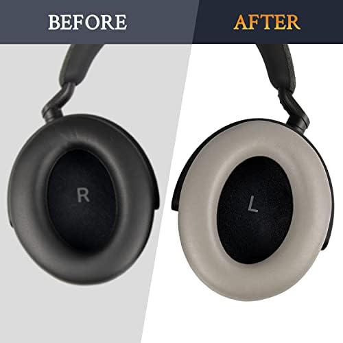 Transform Your Sennheiser Momentum 4 with SOULWIT Premium High-Density Noise-Isolating Protein Leather Earpads – Ultimate Comfort and Sound Clarity Enhancements – Stylish Grey Finish for an Elevated Audio Experience