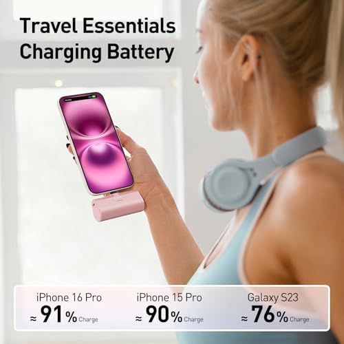 Ultra-Compact i WALK 4,500 m Ah Portable Charger for i Phone 16/15 & Samsung Galaxy S25/S24/S23 – Fast 20 W Power Bank with USB-C Connectivity for Seamless On-the-Go Charging – Lightweight Travel Essential for All Smartphones